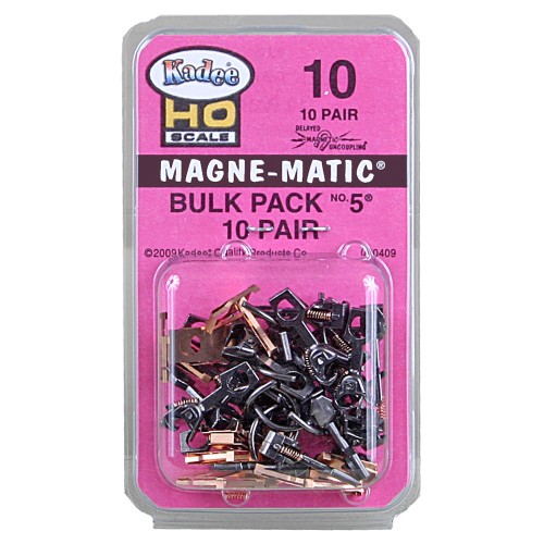 #10 HO Scale Bulk Pack - 10 pair #5 (NO.5®) Metal Couplers - Medium (9/32") Centerset Shank