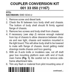 Coupler Conversion Bachmann SD40-2 (1167)