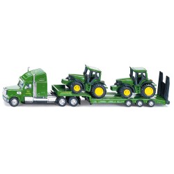 Low loader with 2 John Deer tractors
